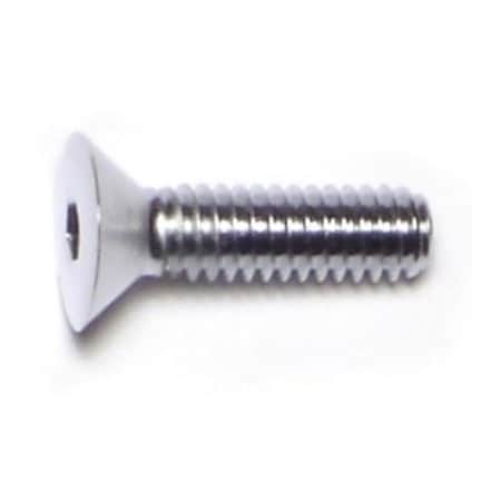 Midwest Fastener #8-32 Socket Head Cap Screw, Flat Head, Chrome Plated Steel, 5/8 in Length, 10 PK 74162